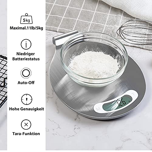 AIRSCALE Digitale Küchenwaage 5 kg Lebensmittelwaage Electronische Küchenwaage – Bild 3