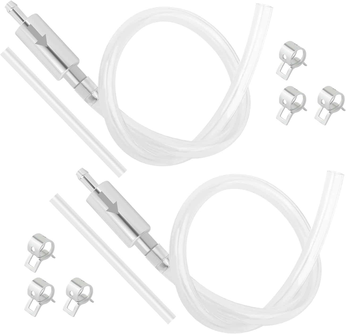 carleef 2PCS Car Brake Bleeder Hose Kit,Practical Brake Bleed Hose Kit with One Way Check Valve & Clamp for Bleeding Repair,Professional Car Accessories Cars & Motorcycle Brakes Bleeder Kits (2PCS)