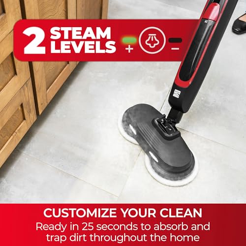 Image of Kenmore SM2070 S300 Series Steam Spin Mop for Scrubbing and Sanitizing | 2 Modes, XL Water Tank, Swivel Steering, LED Headlights, Powerful Corded Steam Cleaner for Floor Cleaning, Hardwood and Tile