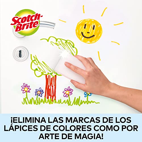 Miniatura 2 de Scotch-Brite Esponja Mágica De Limpieza, Paquete Económico De 6 Esponjas, Borrador Mágico, Elimina Las Manchas De Paredes, Zapatos, Fregaderos Y Más Sin Productos Químicos