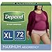 Depend FIT-FLEX Incontinence Underwear for Women, Disposable, Maximum Absorbency, XL, 72 Ct