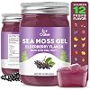 Irish Sea Moss Gel- Real Sea Moss and Elderberry Mixture - 15OZ Wildcrafted Sea Moss Advanced Gel-15OZ Elderberry Flavor