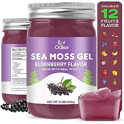 Irish Sea Moss Gel- Real Sea Moss and Elderberry Mixture - 15OZ Wildcrafted Sea Moss Advanced Gel-15OZ Elderberry Flavor