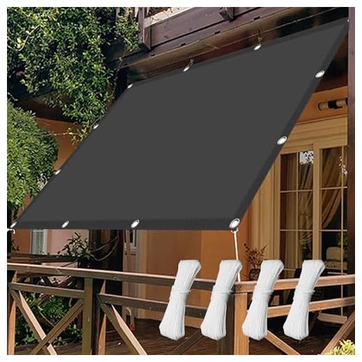 Schattiernetz mit Ösen 150 x 230 cm Wasserdichtsonnenschutz UV Schutz Windschutz Sun Sonnensegel Sonnenschutz Sonnentuch mit Ösen Und Befestigungsseile für Balkon Terrasse, Dunkelgrau