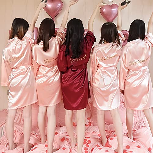 Vrouwen Bruid Bruidsmeisje Kimono Badjas Jurk Sexy Mini Slaap Nachthemd Nachtkleding Bruiloft Gewaden -a29-M - Image 5