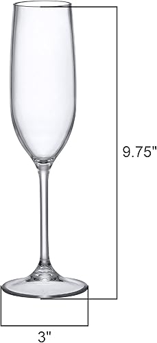 Miniatura 3 de Amazing Abby - Crystal - Copas de champán Tritan irrompibles de 8 onzas (juego de 6), copas de vino de plástico, reutilizables, sin BPA, aptas para