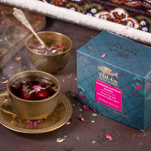 Image of TGL Co.Kashmiri Saffron Kahwa Herbal Tea Infusion (16 Tea Bags Pack Of 2)|Rich in Anti Oxidant | Refreshing | No Artificial flavor | Improve Digestion