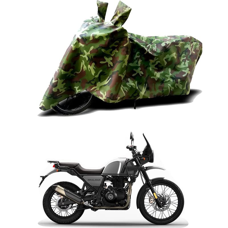 Image of 100% Water Resistant Bike Scooty Two Wheeler Body Cover Compatible for Royal Enfie Himalayan Mirage /UV-Rays /Heat Protection /Birds Dropping /Scratchproof /Dust Proof /Waterproof /All [Green MJ]