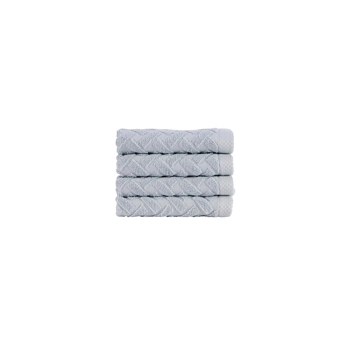 Christy Trellis Face Cloth Set | 4 Pieces | Bamboo and Turkish Cotton Blend | Textured Jacquard Design | Heavyweight 625GSM Bathroom Towel | Glacier Grey