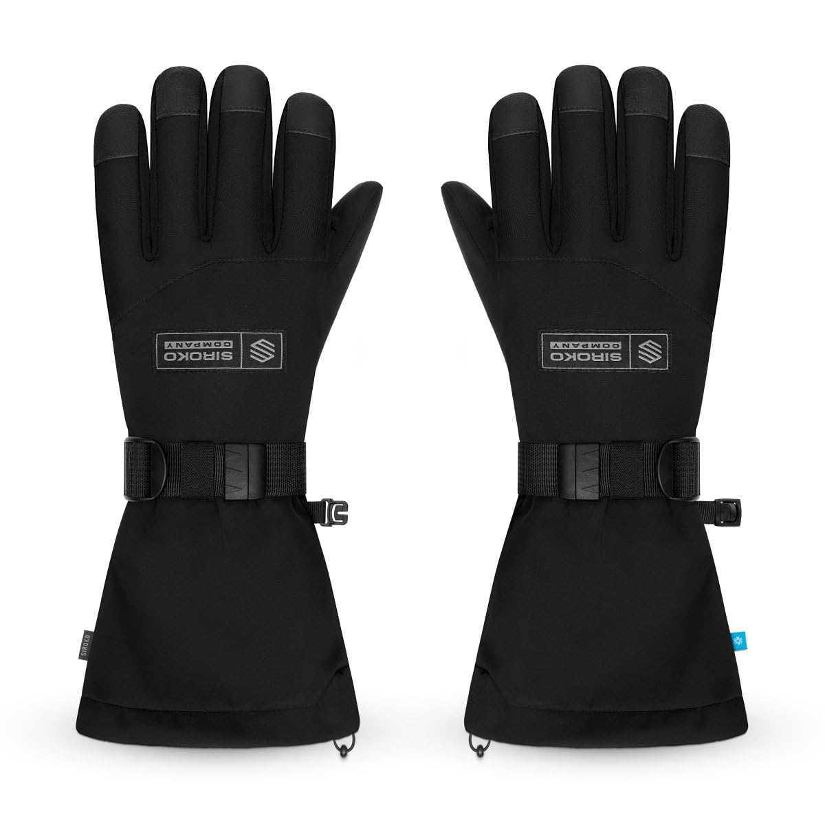 SIROKO - Ocieplane Rękawice na Narty i Snowboard Siroko SRX NOOK Black - XS - Czarny