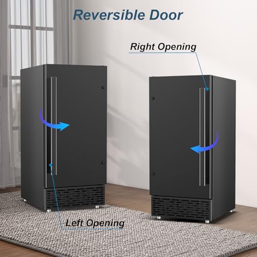 Image of Commercial Ice Maker Machine 120 LBS /24H, 60 LBS Cold Preservation Bin for 4-6H, Undercounter Ice Maker Stainless Steel, 40 Ice Cubes /8-15 Min Ice Machine, Set Ice Thickness, 24H Timer for bar, Cafe