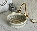 MIRATILE Handmade Ceramic Moroccan Basin Sink, Sink Bowl with Brass Rim Edge, Handwash Countertop Vanity Basin, Farmhouse Bathroom Basin, Hand Painted Wash Basin Sink. (10