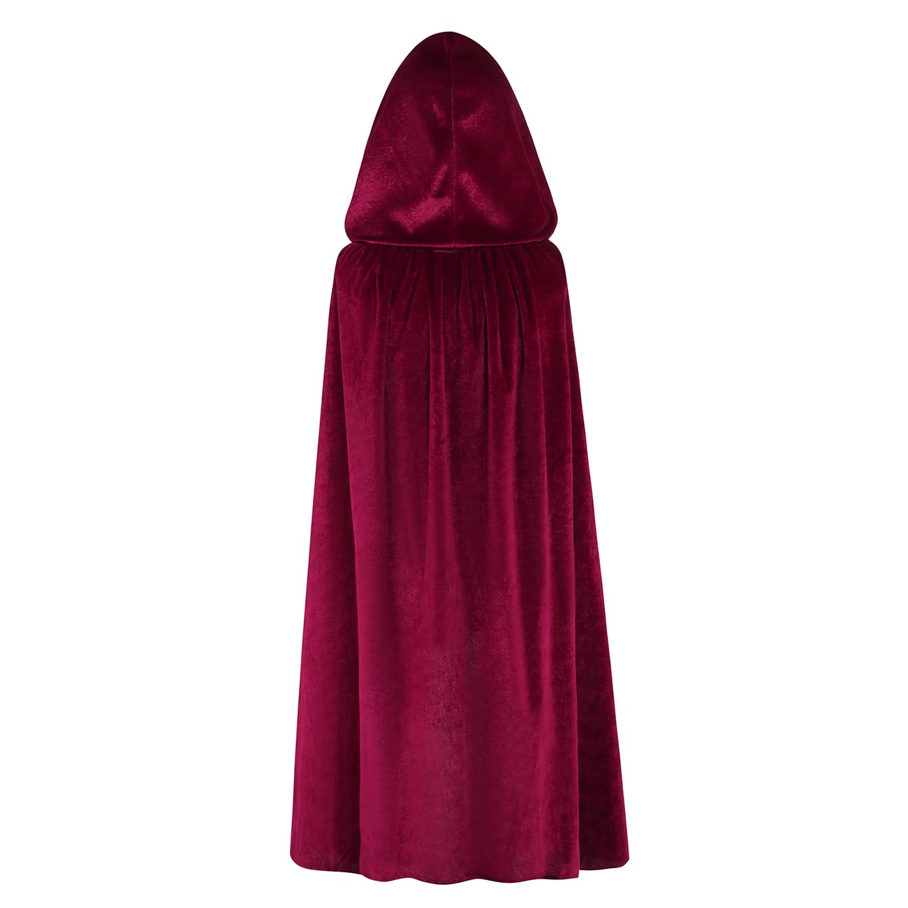 Regenboog Burgundy Velvet Cape with Hood,Kids Burgundy Cloak,Short Velvet Cape Women,Christmas Halloween Costumes,Masquerade,witch Cape,Wizard Cape Adult,100cm - Image 3