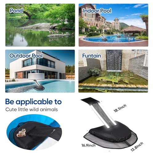 Image of LCHUANG Pro Frog Animal Life Saver Saving Escape Ramp Bridge Ladder for Swimming Pool Floating Small Wildlife Critter Duck Duckling Lily Pads Rescue Float Log Creature Pool Maintenance (Black-2Pack)
