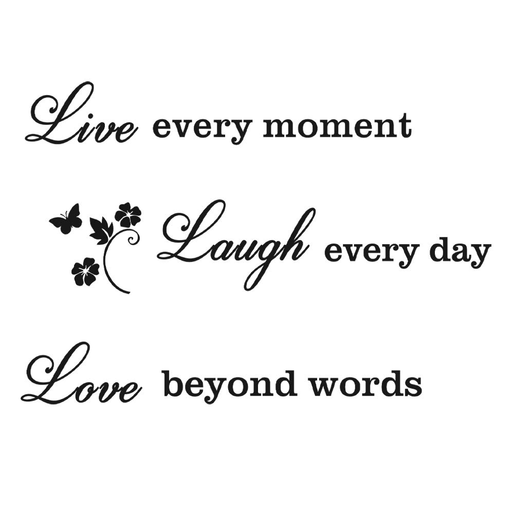 Live Laugh Love Family Quotes Wall Stickers Funny Butterfly Wall