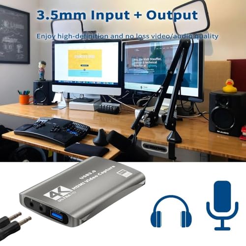 Image of USB 3.0 4K HD Video Capture Card Recording 4K 30FPS 2K 60FPS 1080P 120FPS HDMI to USB C Streaming for PS4 5 Nintendo Switch Video Recorder Box