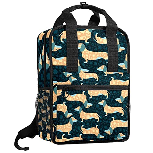 Sac à dos pour garçons motif teckel avec bretelles réglables