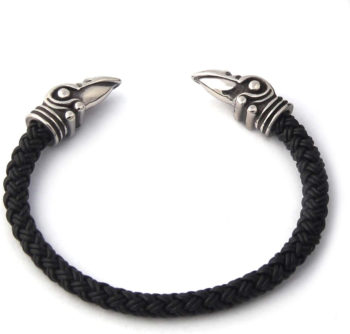 BAVIPOWER Vikings Raven Crow Bracelet Raven Jewelry Cosplay Viking Arm Rings Bracelet for Men Women, Cool Norse Pagan Jewelry