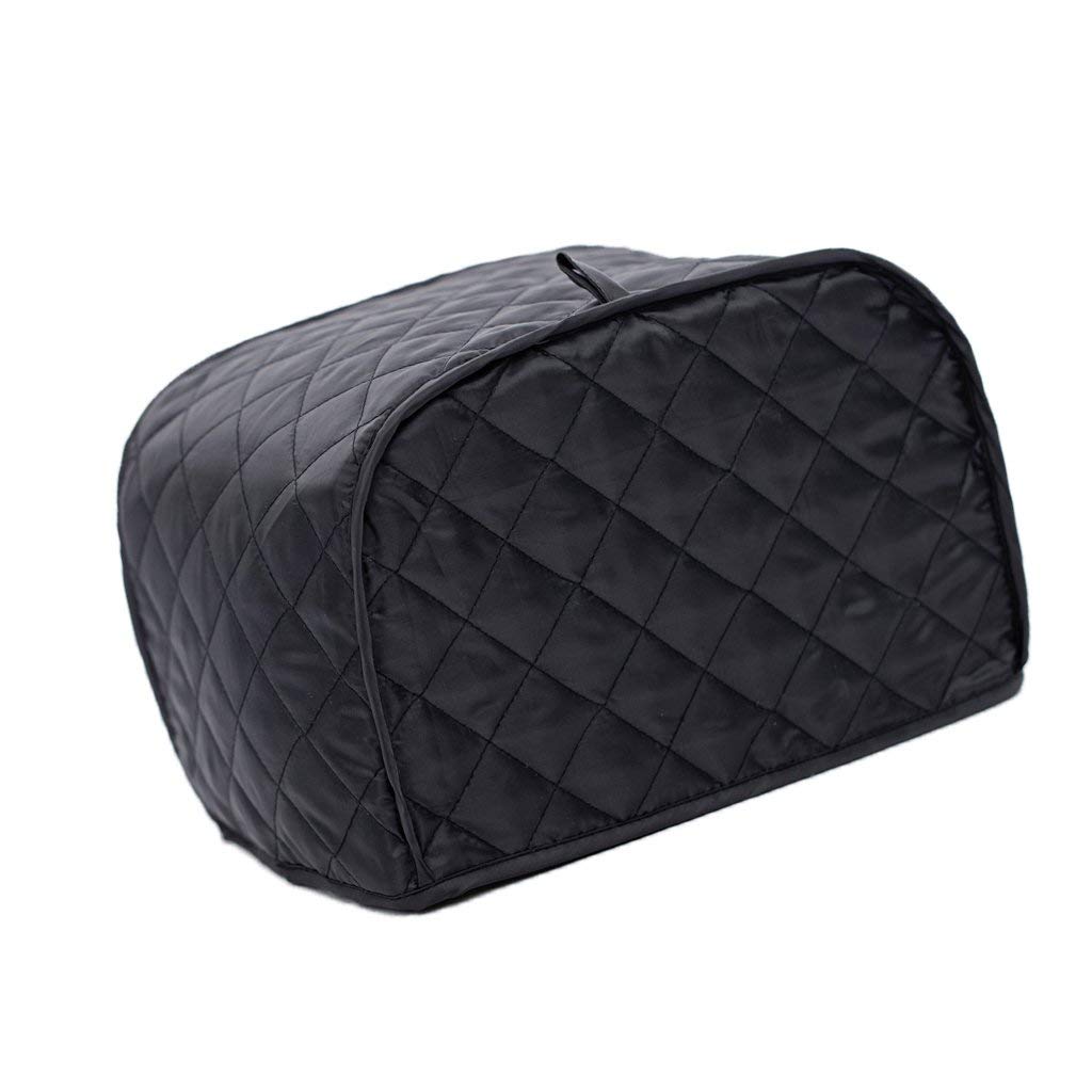 Inzopo 4-Slice Toaster Cover, Dust and Fingerprint Protection, Fits Most Standard Four Slice Toasters, Machine Washable, Black