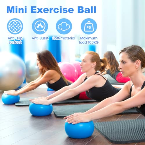 Image of 9 Inch Pilates Ball Small Exercise Ball, Workout Ball for Barre, Pilates, Yoga, Stability, Workout, Balance, Fitness at Gym Home Office