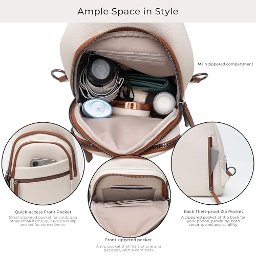 Image of Alldaily Large Sling Bag for Women Crossbody Purse Leather Fashionable Trendy Chest Bag for Travel, Fanny Pack (White)
