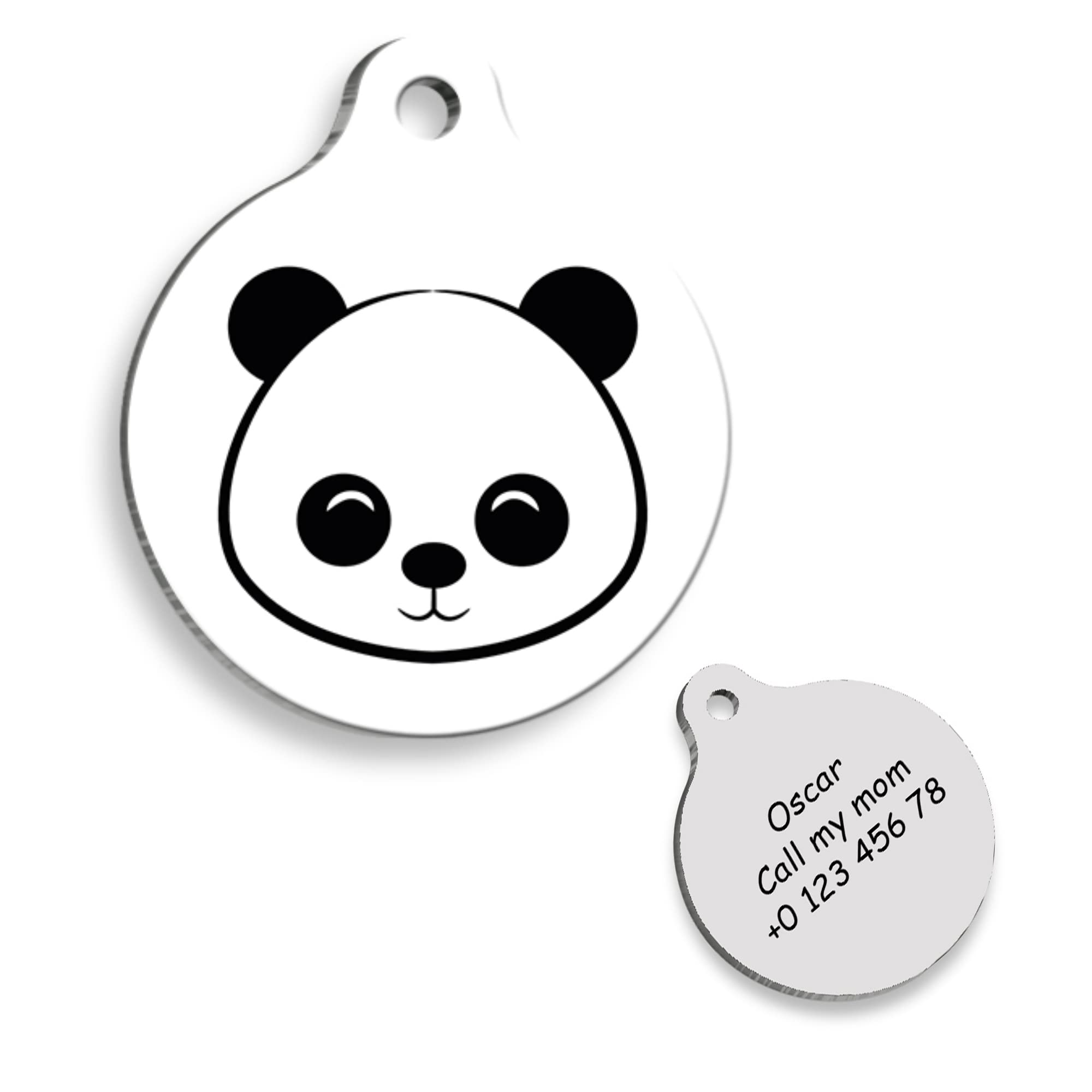 PANDA Personalized Dog Tag - Custom Name Tag - ID Tag for Dog & Cat - Customized Pet Tags - Dog & Cat Name id Tag - Dog Name Tag - Engraved Dog Tag