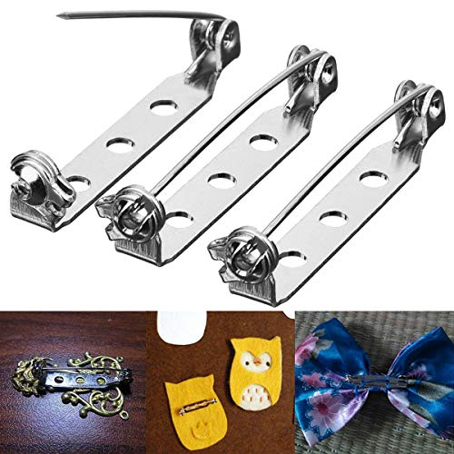200 Pcs Silver Tone Brooch Pin Backs Clasp 1 Inch Bar Pins Findings 3 Holes Safety Pins For Badge Insignia, Citation Bars, Making Corsage, Name Tags, Toy Pins And Jewelry Making By Starvast #TOP4