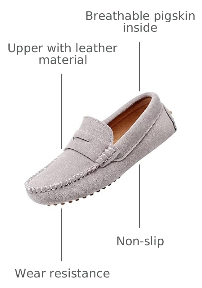 Image of rismart Boys Girls Slip on Loafers Casual Flat Kids Moccasin Slippers