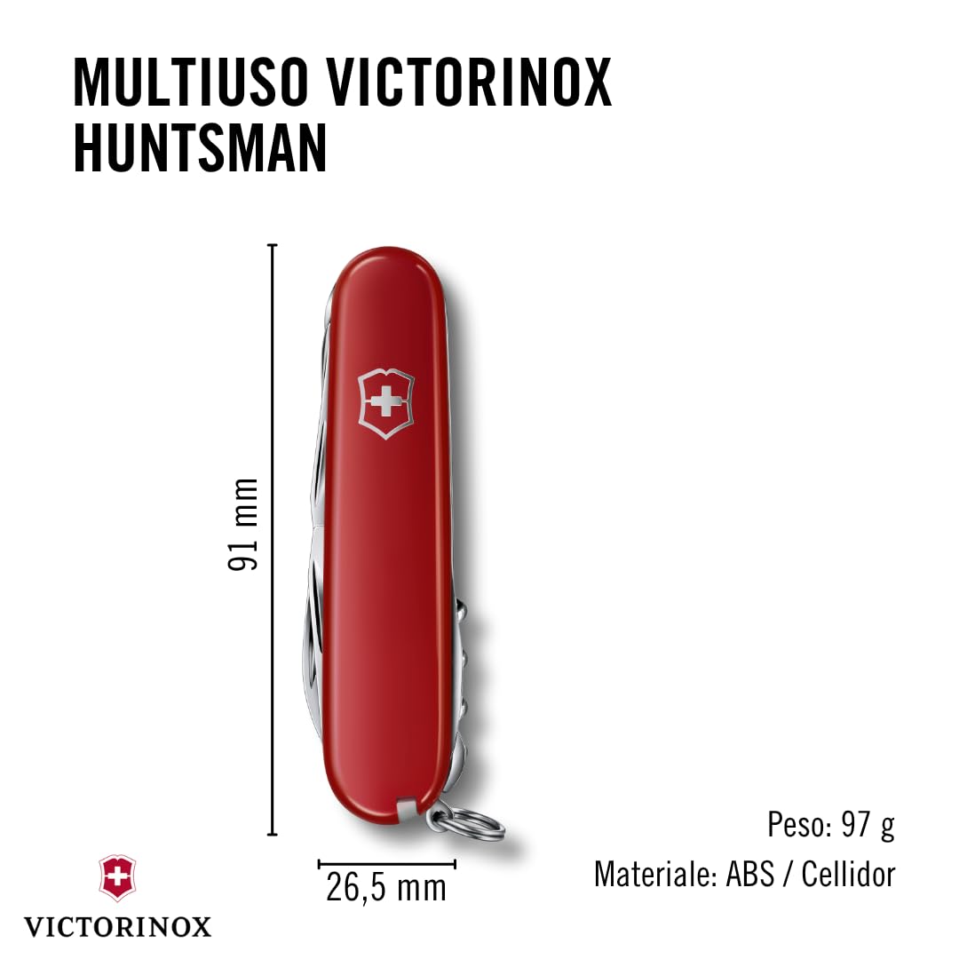 Victorinox Huntsman Coltellino Svizzero Multiuso 15 Funzioni Lama Grande