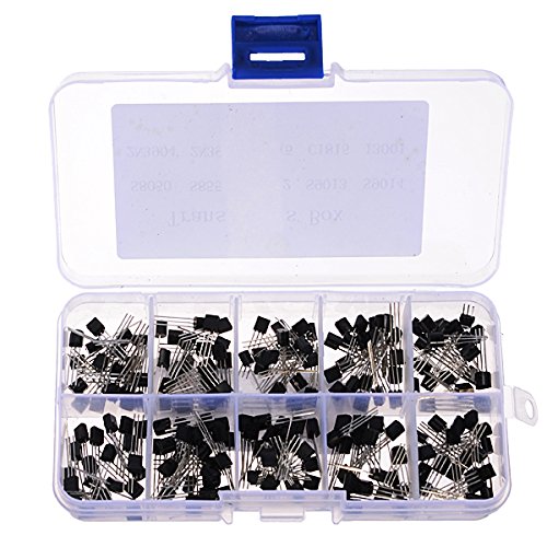 BliliDIY 5 X 200 Piezas 10 Valores Transistores Paquete Kit De Surtido De Transistores con Caja De Almacenamiento