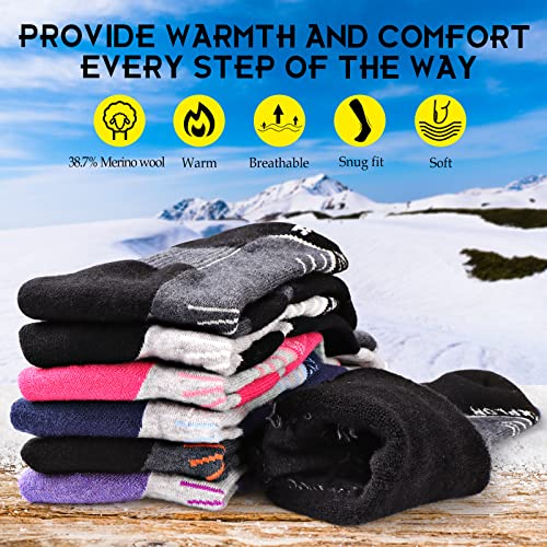 Morxplor Merino Wool Ski Socks 2 Pairs Pack For Men&Women,Skiing And Snowboarding Knee High Warm Socks For Cold Weather #TOP5