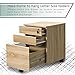 TOPSKY 3 Drawers Wood Mobile File Cabinet Fully Assembled Except Casters (Oak)