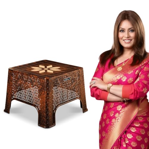 Image of MAHARAJA Plastic Coffee Table for Home & Office, DIY Assembly,(Teakwood,Set of 1)