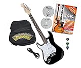 Hardware: Chrom, Saiten: 009-042 Nickel Wound, Pickguard: White, Farbe: Black, Finish: High Gloss