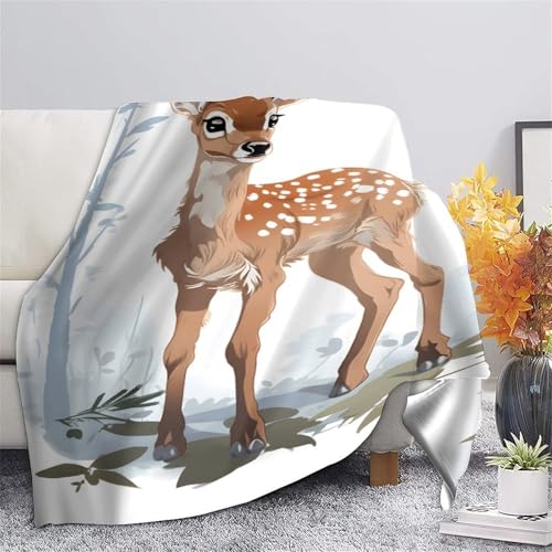 Couverture Polaire Microfibre Cerf 3D Plaid Premium Lit 150x200 - 5