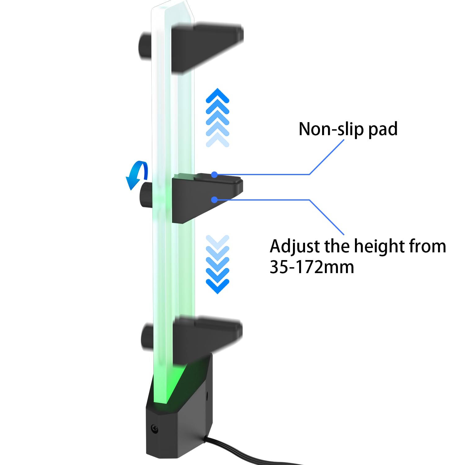 ARGB GPU Support Bracket, 5V 3 Pin RGB GPU Stand Holder, Anti Sag GPU Bracket, Graphics Card Support with Height Adjustable and Bottom Magnetic 35 to 172mm for Computer