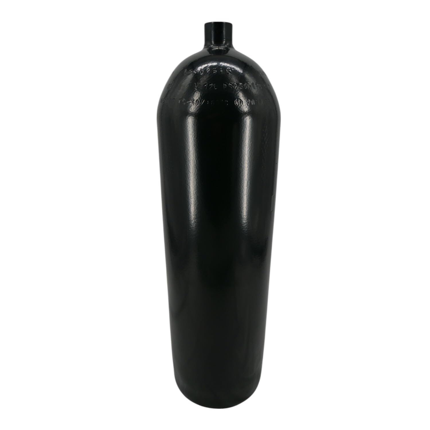 Bouteille en acier / bouteille de plongée 12 litres 230 bar 178 mm M25x2 sans valve noire