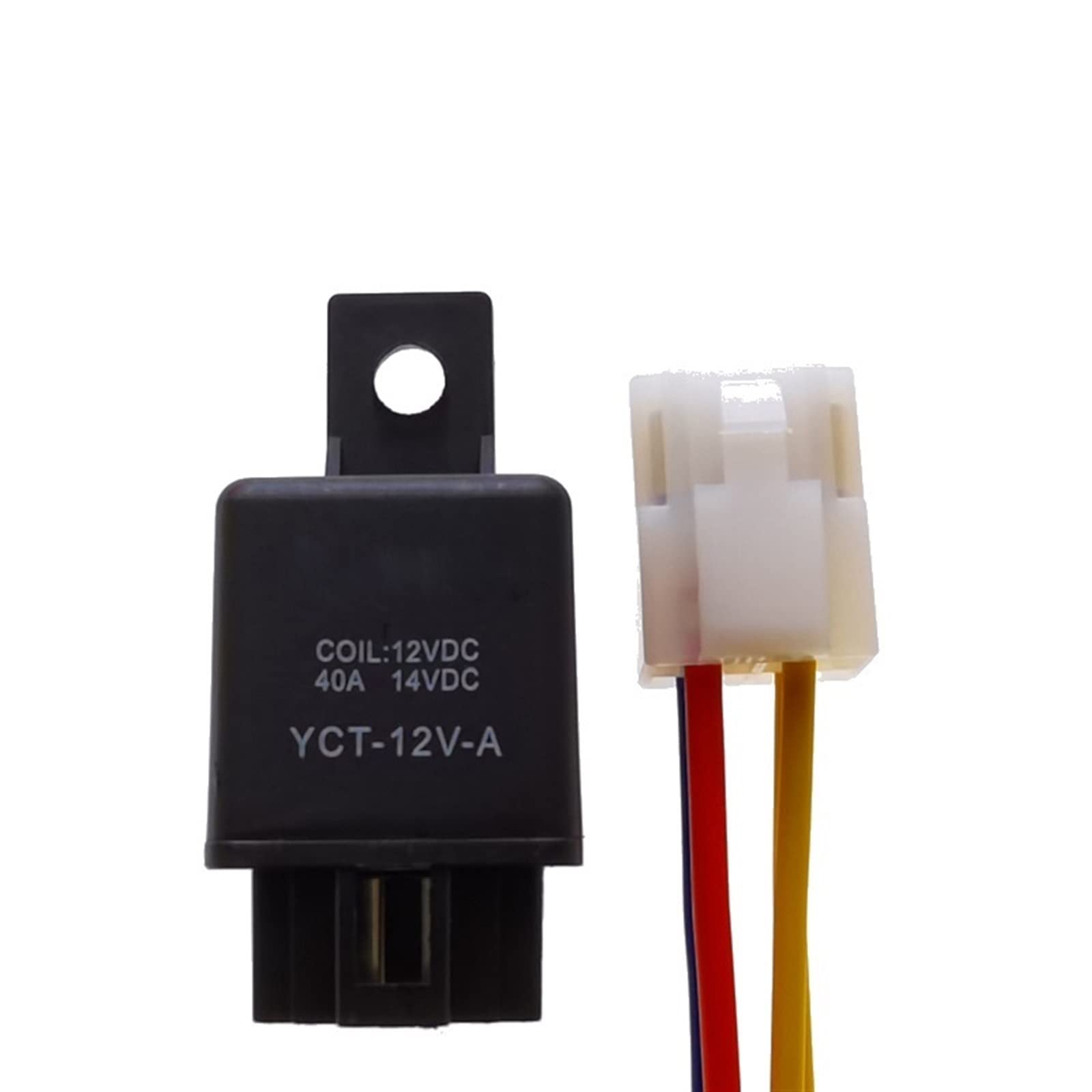 GJZIFGFWQ 1Sets 12V 24V 40A 4PIN Automotive Air-Conditioning Energy Light Relay Relays(20pcs Above,12V With socket)