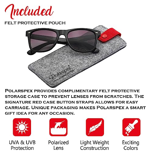 Image of PolarSpex Polarized Sunglasses for Men and Women | UV Protection, Durable Lightweight Frame, Retro Style, Felt Carrying Case, Clear Vision for Driving, Fishing & Everyday Wear.