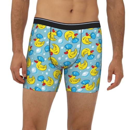 Funny Cute Duck Bubble Mens Extended Underwear Length Boxer Briefs Comfort Breathable Underwear For Men3