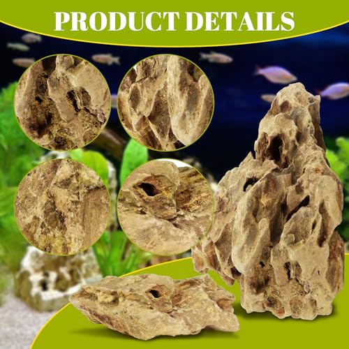 Image of VOKOY 2.5lb Natural Dragon Stones, Aquarium Rocks Decoration Aquascaping Stone Landscaping Model for Fish Tank Decor Terrariums Paludariums Reptile Enclosures Gardens, 2-4 inches