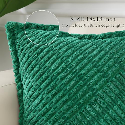 Coussin de Noël vert 45x45 cm en velours doux pour canapé confortable - 3