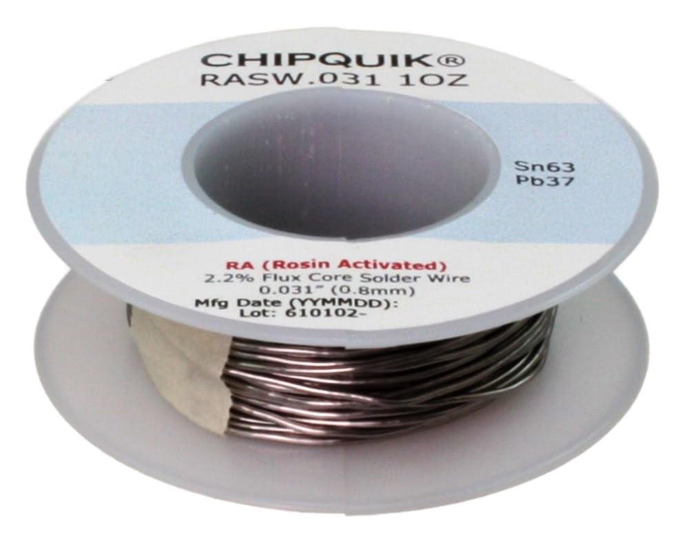 Chip Quik RASW.031 1OZ Solder Wire 63/37 Tin/Lead Rosin Activated .031 1oz