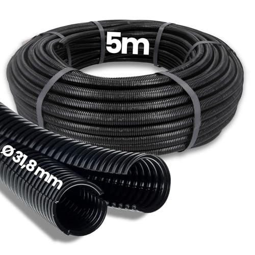 5 Meter Kalitec Wellrohr Twin NW 37 I Wellschlauch zweiteilig I Solarwellrohr I Marderschutzrohr I Leerrohr I Kabelschutz AD 42,7 mm ID 31,8 mm