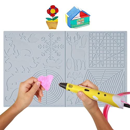 angxiong bolígrafo 3D | impresión 3D con herramientas dibujo artesanía múltiples formas,Tablero dibujo reutilizsilicona para bolígrafo 3D para principiantes adolescentes adultos
