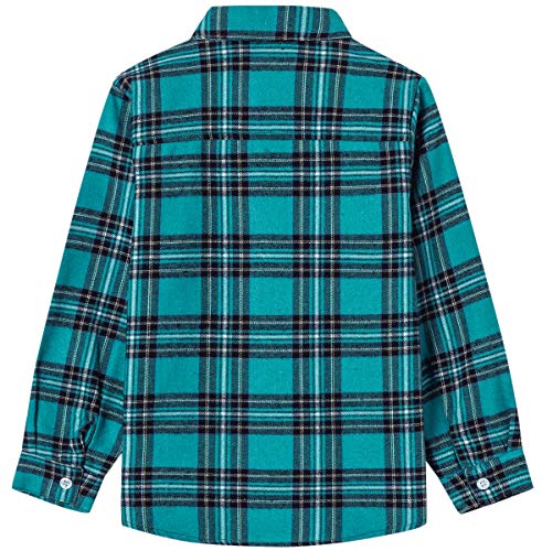 Image of SANGTREE Women and Girls Long Sleeve Flannel Casual Button Down Plaid Shirt