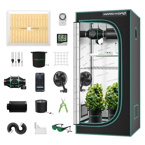 MARS HYDRO 3x3 Grow Tent Kit Complete System,150W TS1000 LED...