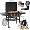 28 Inch Blackstone Griddle 2080 with Hood, XL Griddle Original 3-Burner Outdoor Flat Top Grill, Blackstone Accessories, Seasoning, Blackstone Gloves