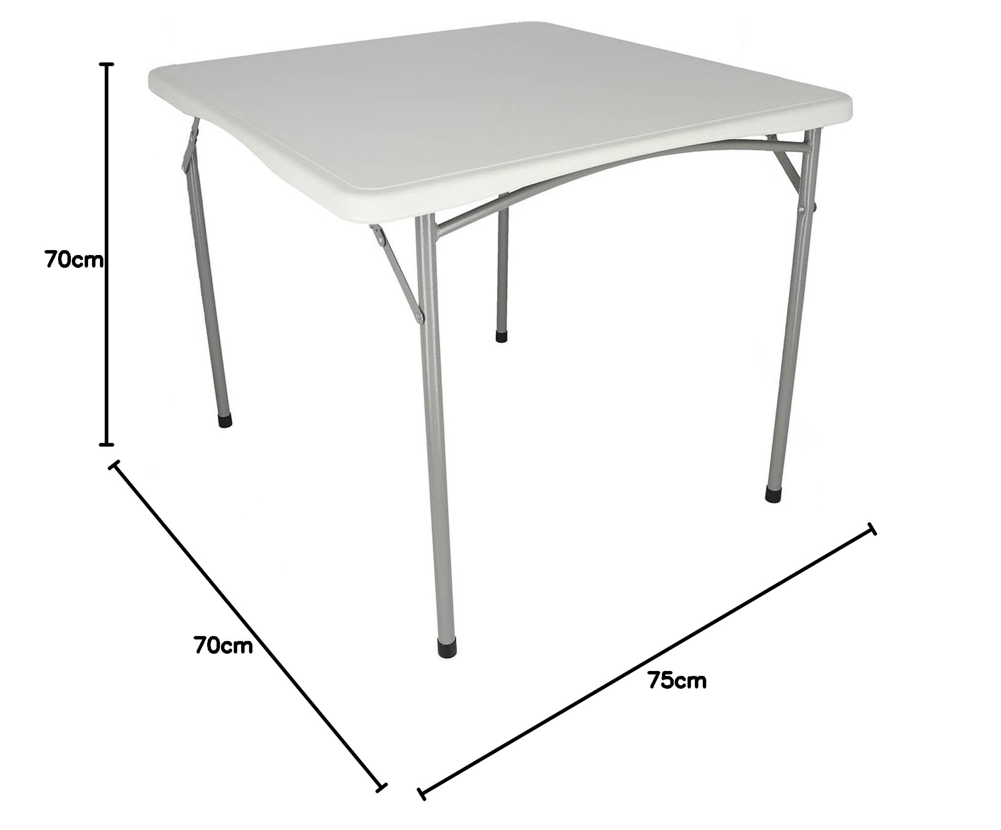 Well Home Mesa Plegable Formato Cuadrado de Polietileno 88x88x74cm