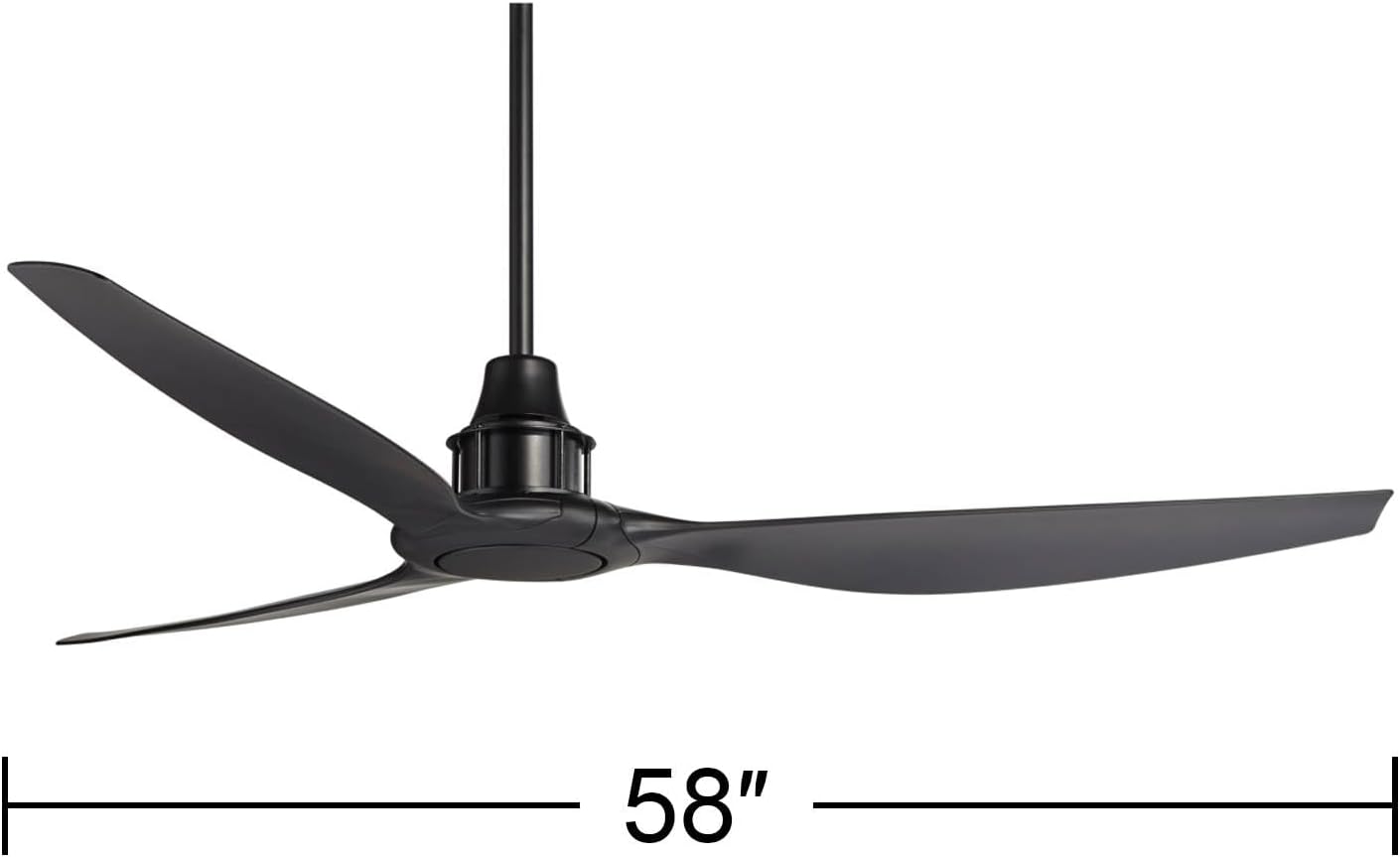 Casa Vieja 58" Interceptor Modern Contemporary Farmhouse 3 Blade Indoor Outdoor Ceiling Fan with Remote Control Matte Black Blades Damp Rated for Patio Exterior House Porch Gazebo Garage Barn